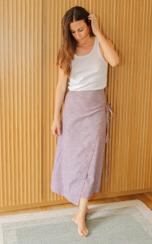 Jupe portefeuille longue