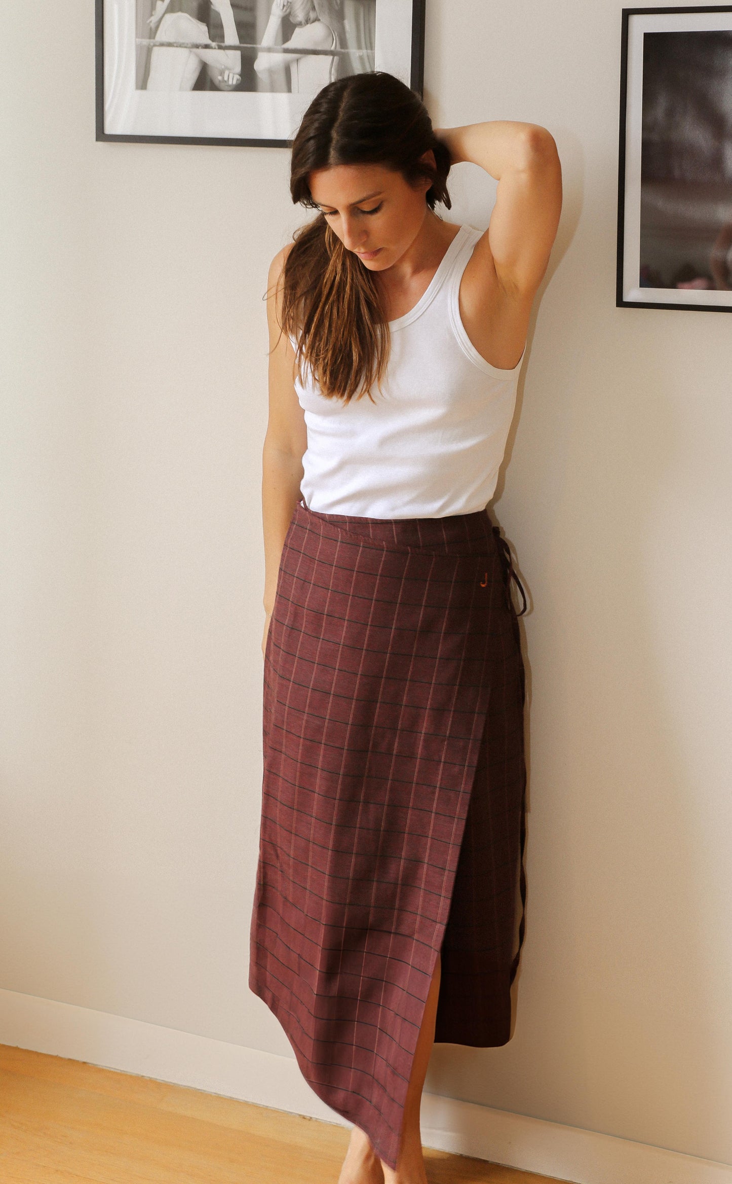 Jupe portefeuille longue